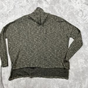 American Eagle Womens Size Small Sweater Mock Neck Oversized Ribbed Green USA